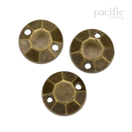22pcs of 8mm Round Sew on Jewel Octagon Pattern in Antique Brass