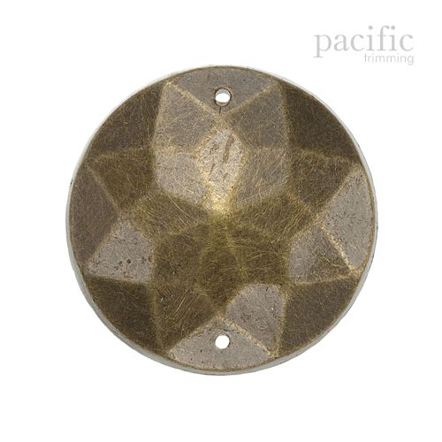 Acrylic Round Sew on Jewel 2 Sizes Antique Brass