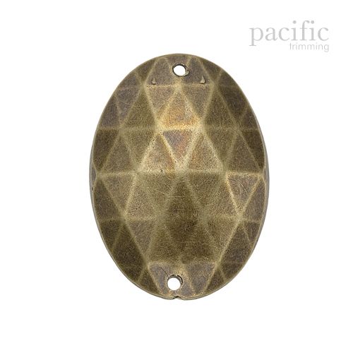 Oval Acrylic Sew on Jewel in Diamond Cut Pattern 5 Sizes Antique Brass