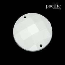 Load image into Gallery viewer, 4pcs of 22mm Acrylic Sew on Jewel Round With Diamond Pattern Ivory
