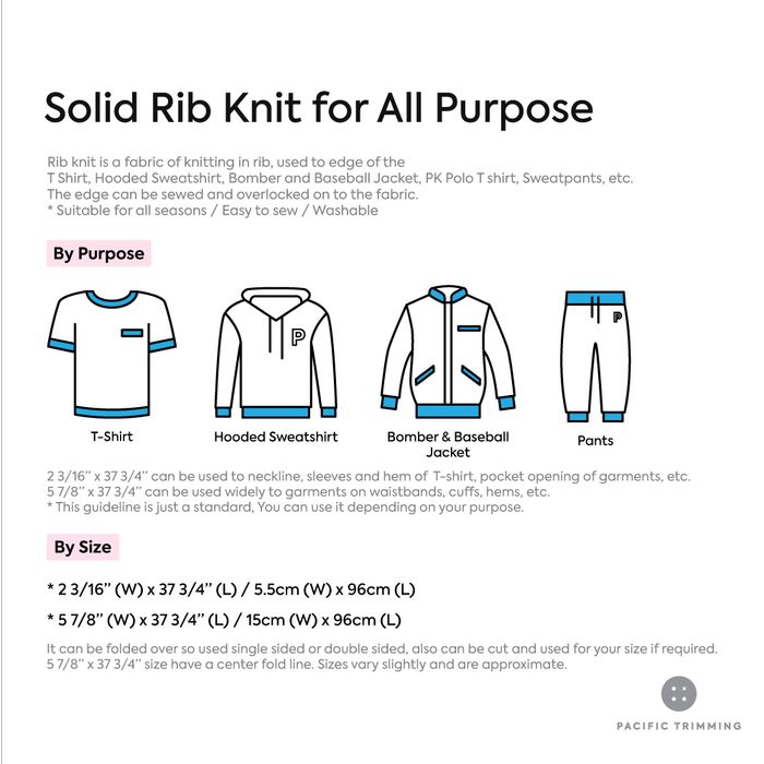 Solid Rib Knit for All Purpose Description