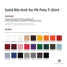 Load image into Gallery viewer, Solid Rib Knit for PK Polo T Shirt Multiple Colors
