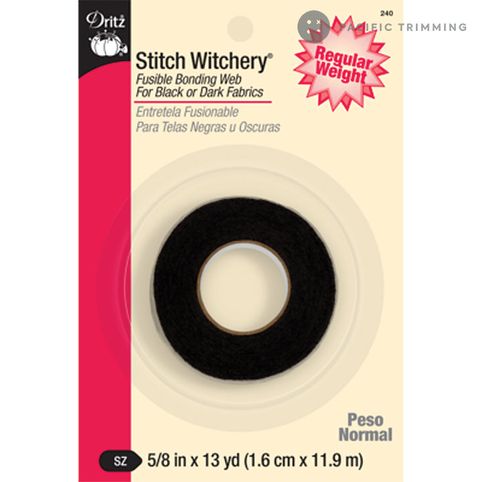 Dritz 5/8" Stitch Witchery Fusible Bonding Web, Regular Weight