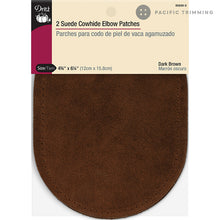 Load image into Gallery viewer, Dritz Suede Cowhide Elbow Patches dark Brown 2pc - Pacific Trimming
