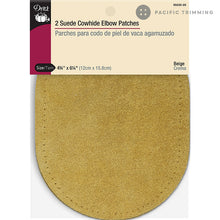 Load image into Gallery viewer, Dritz Suede Cowhide Elbow Patches Beige 2pc
