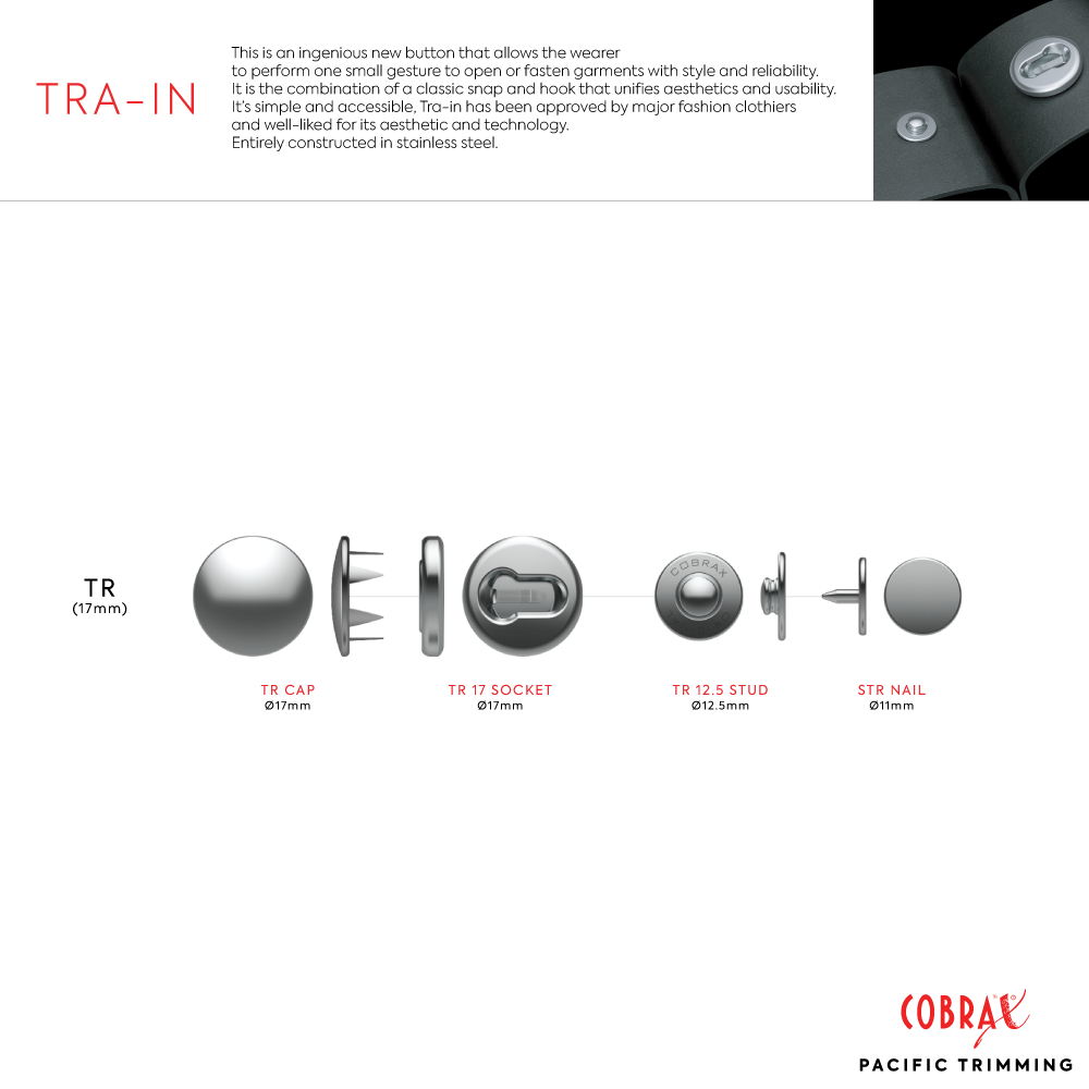 Cobrax Tra In Snap Fastener Button Description