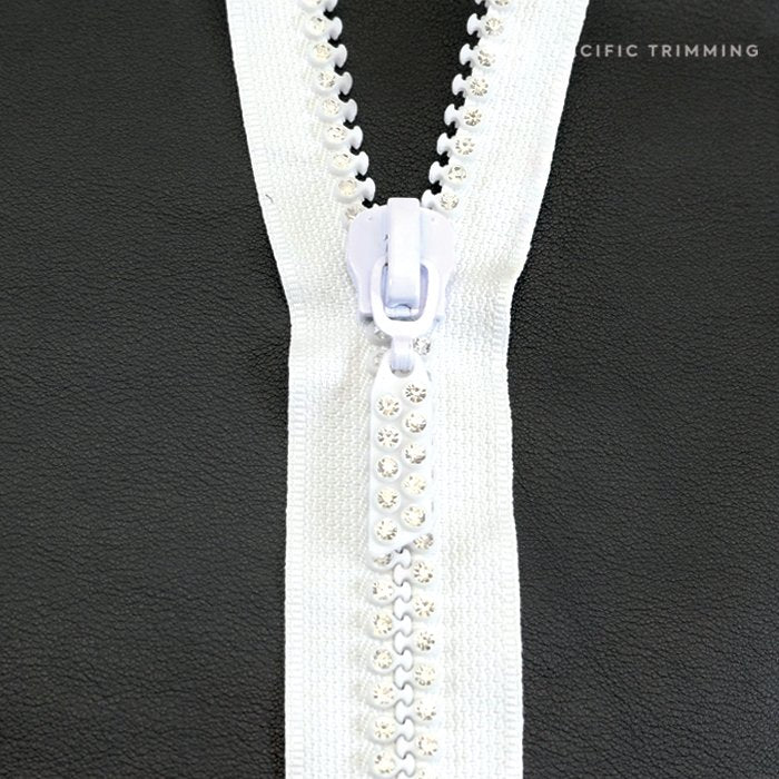 #10 Two Row Rhinestone Molded Plastic Zipper