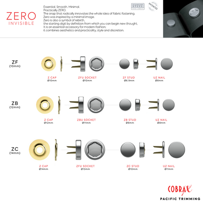 Cobrax Zero Invisible Snap Fastener Button Description