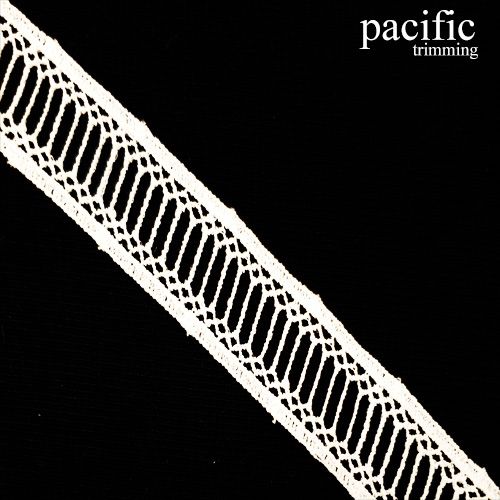 0.88 Inch White Polyester Lace Trim