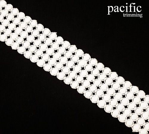1.63 Inch White Polyester Lace Trim