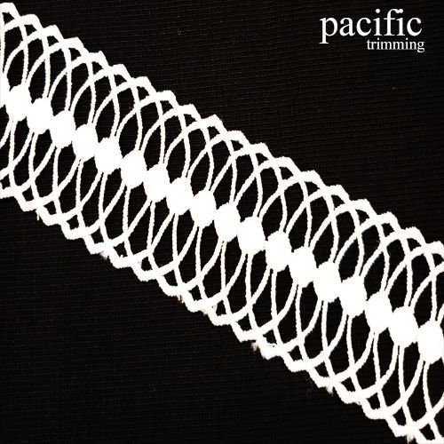 1.75 Inch White Polyester Lace Trim