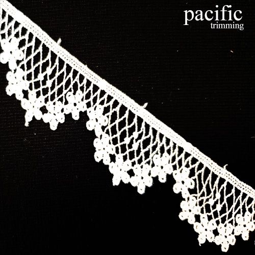 1.38 Inch White Polyester Lace Trim