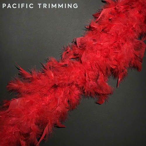 Chandelle Boa Feather Trim Red
