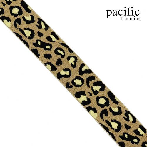 1 Inch Brown Leopard Patterned Elastic