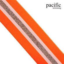 Load image into Gallery viewer, 1 3/4 Inch Neon Striped Patterned Metallic Elastic Band
