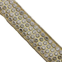 Load image into Gallery viewer, 1.5 Inch Embroidery Sequin Trim Gold
