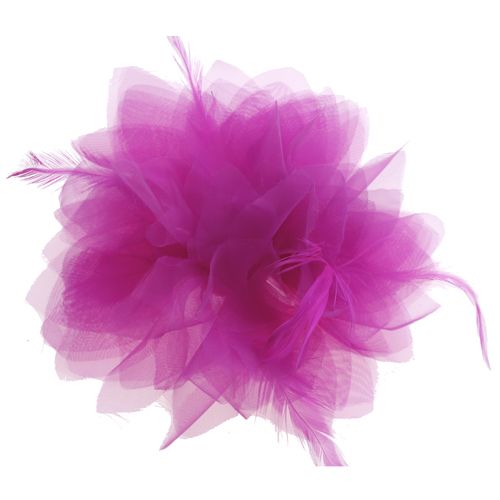 5.5 Inch Feather Flower Applique Hot Pink