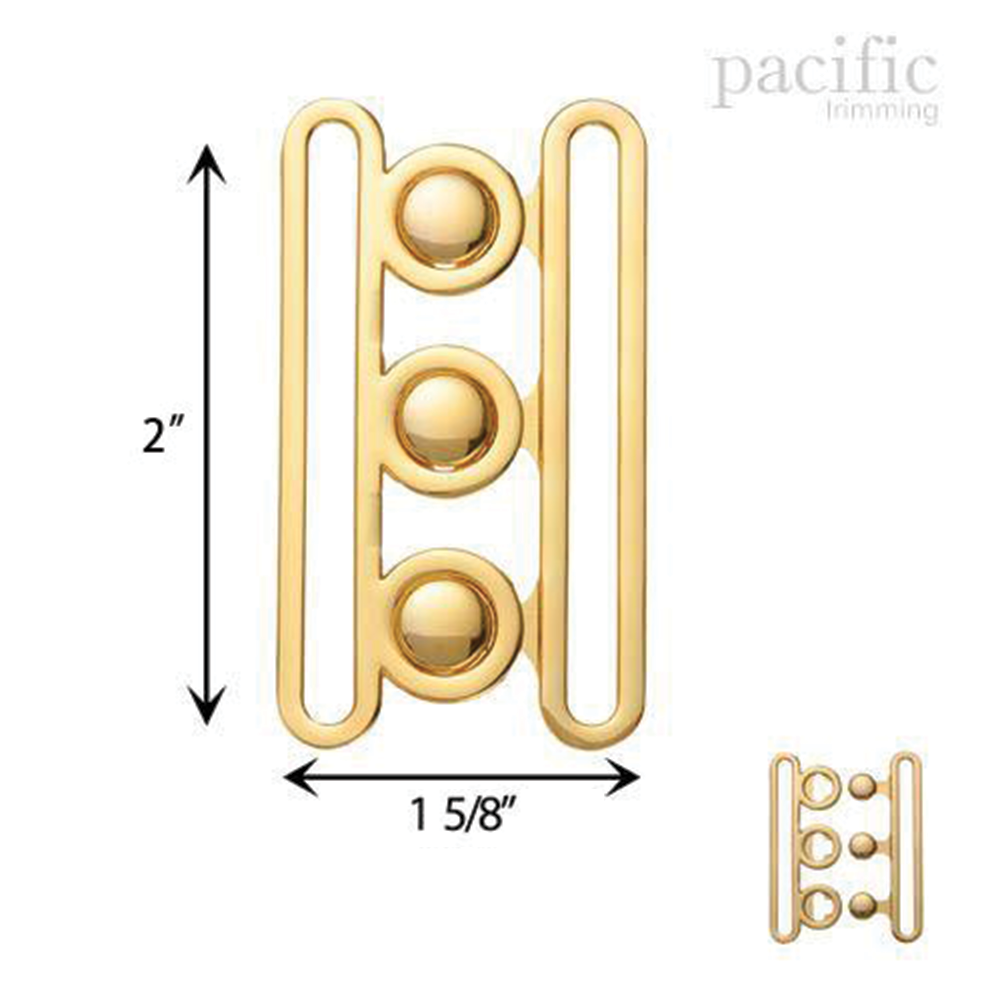 Front Buckle Closure Gold Multiple Sizes
