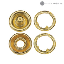 Load image into Gallery viewer, Premium Quality Standard Open Ring Prong Snap Fastener Gold

