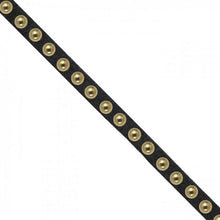 Load image into Gallery viewer, 6mm Studded Suede Trim Black/Gold

