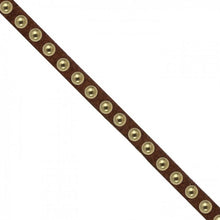 Load image into Gallery viewer, 6mm Studded Suede Trim Brown/Gold
