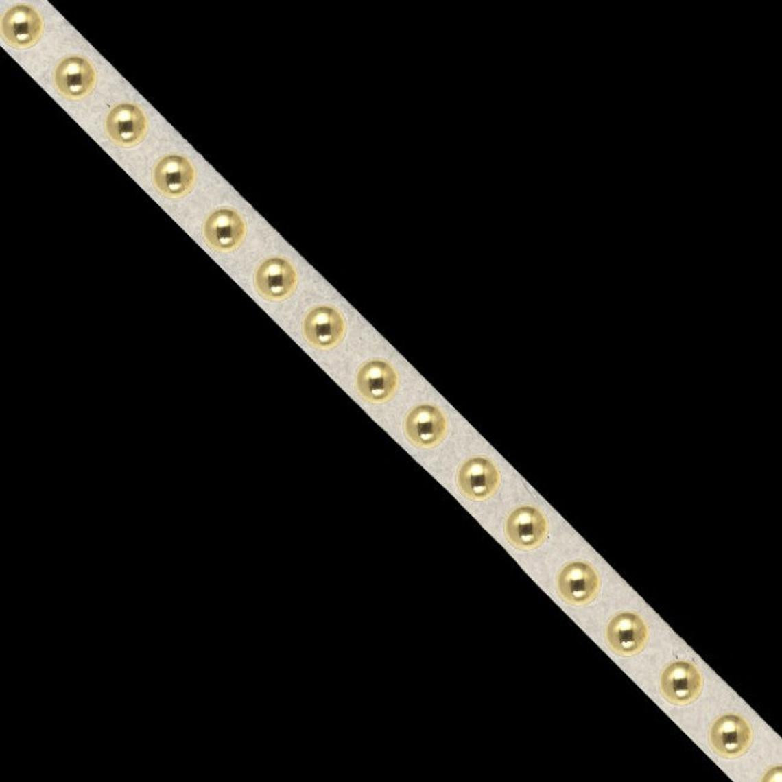 6mm Studded Suede Trim White/Gold