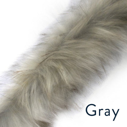 4 Inch Faux Fur Trim Gray