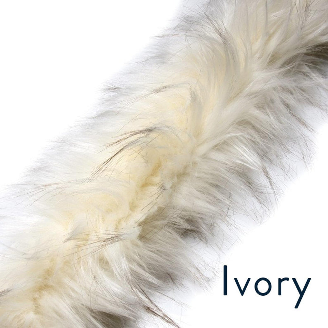 4 Inch Faux Fur Trim Ivory
