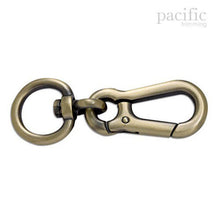 Load image into Gallery viewer, Push Gate Swiveling Snap Antique Brass 2 Sizes
