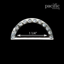 Load image into Gallery viewer, 1.25 Inch D-Ring Rhinestones Silver
