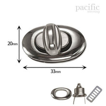 Load image into Gallery viewer, 33mm Purse Twist Turn Lock Silver
