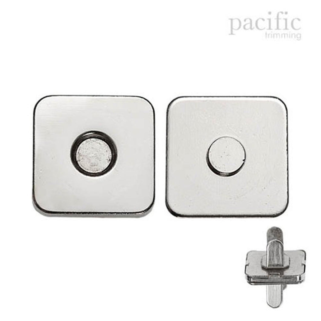 14mm Square Magnetic Snap Silver