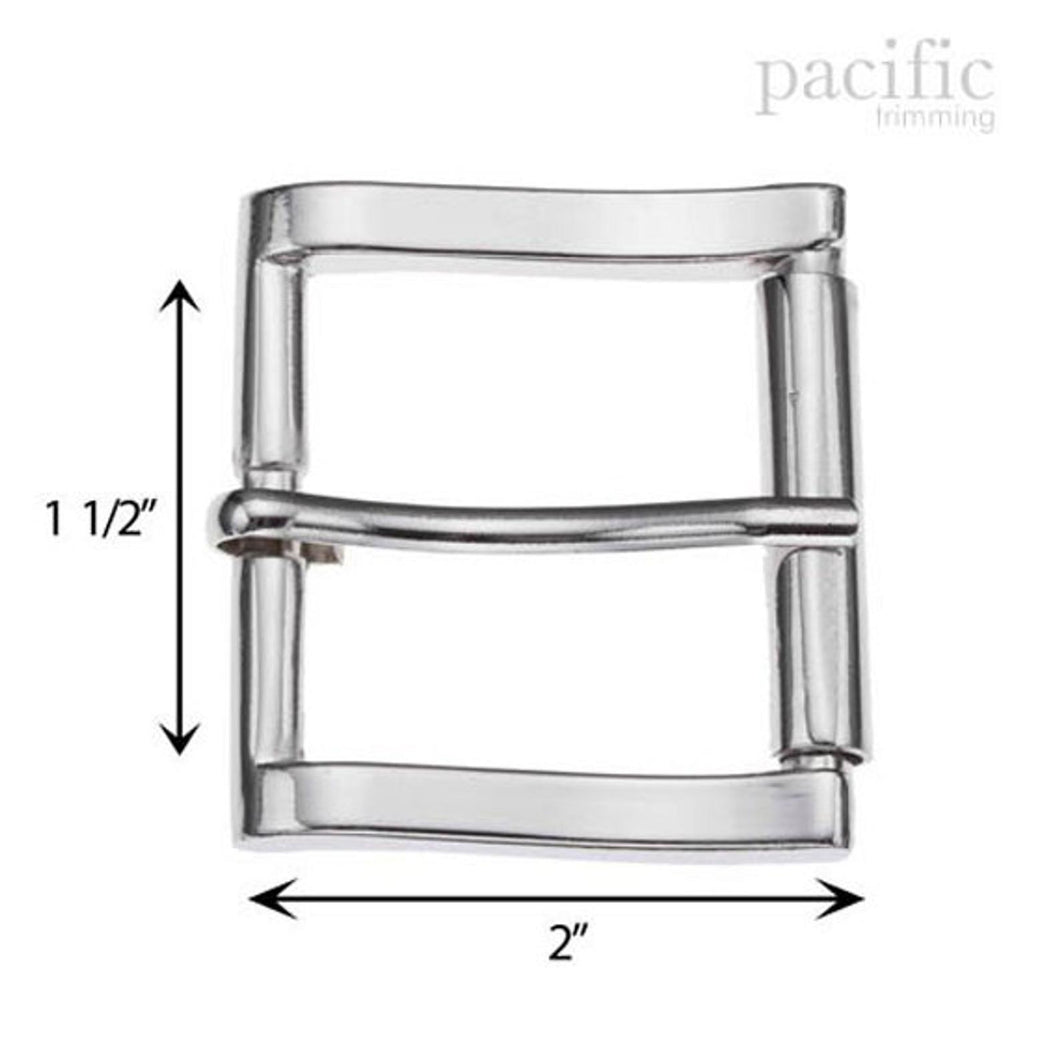 1.5 Inch Metal Roller Buckle Silver