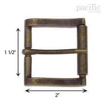 Load image into Gallery viewer, 1.5 Inch Metal Roller Buckle Antique Brass
