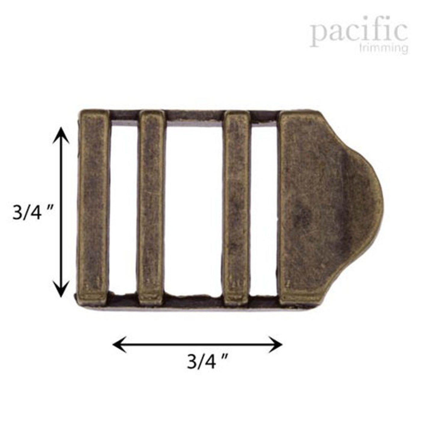 0.75 Inch Metal Strap Adjuster Antique Brass