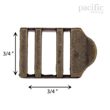 Load image into Gallery viewer, 0.75 Inch Metal Strap Adjuster Antique Brass
