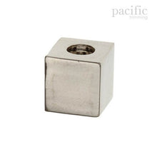 Load image into Gallery viewer, 4mm Metal Cube Cord End Silver
