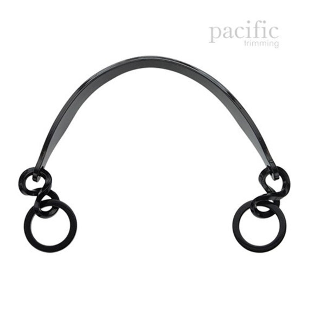 9 Inch Acrylic Handle With Rings Black