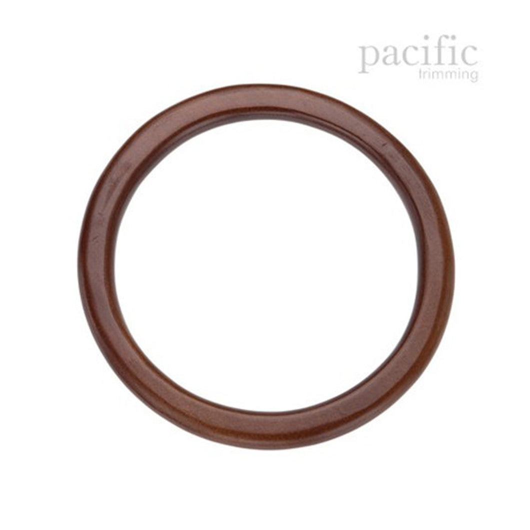 5.5 Inch Wooden Ring Bag Handle Brown