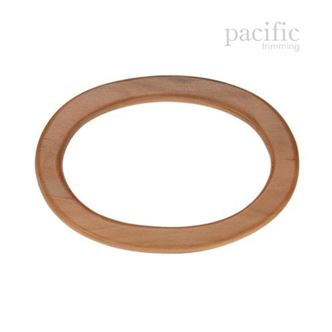 5.25 Inch Wooden Ring Bag Handle Brown