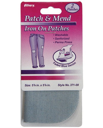 Allary Patch & Mend Iron On Patches Denim Blue 2 Patches