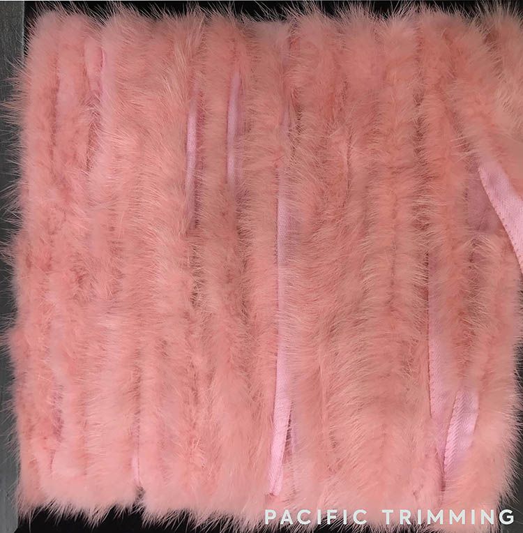 1 Inch Soft Mink Fur Trim Pink