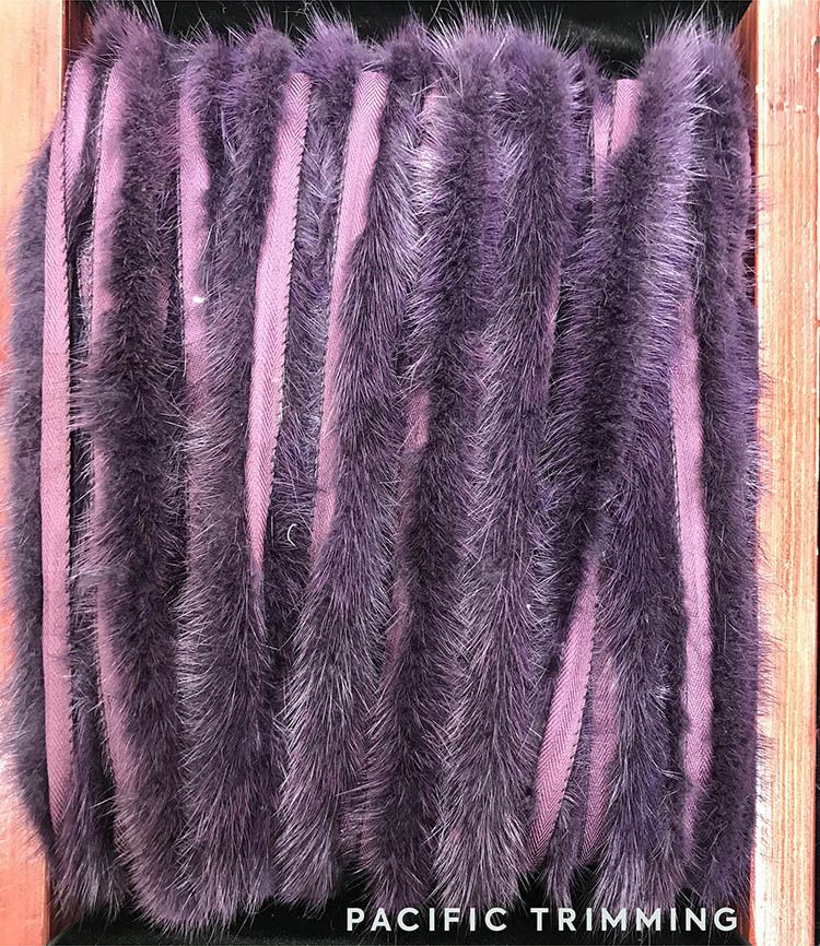 1 Inch Soft Mink Fur Trim Purple