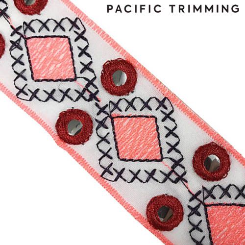 35mm Sequin Tape White/Red
