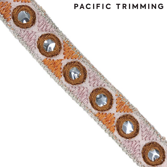 0.75 Inch Sequin Tape Light Pink/Brown/Silver