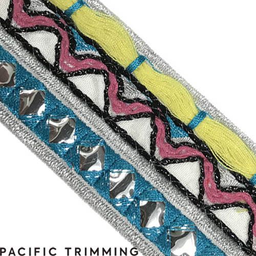 1.5 Inch Embroidery Sequin Tape White/Blue/Yellow/Pink