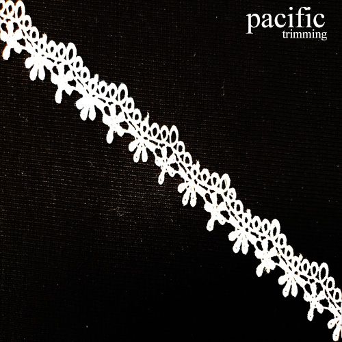 0.75 Inch Polyester Lace Trim White
