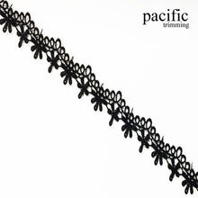 Load image into Gallery viewer, 0.75 Inch Polyester Lace Trim Black
