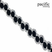Load image into Gallery viewer, 0.75 Inch Polyester Lace Trim Black
