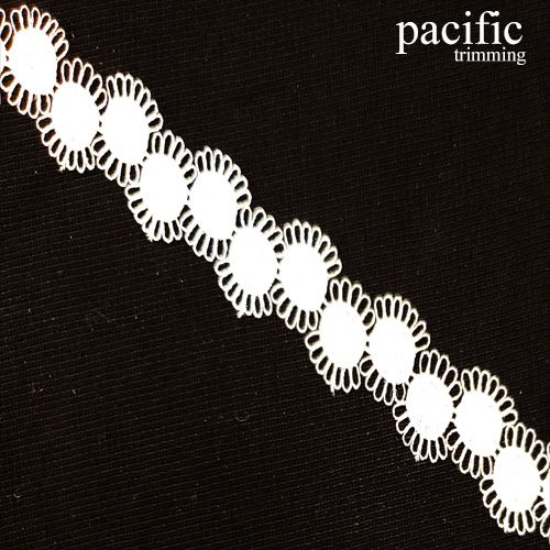 0.75 Inch Polyester Lace Trim White